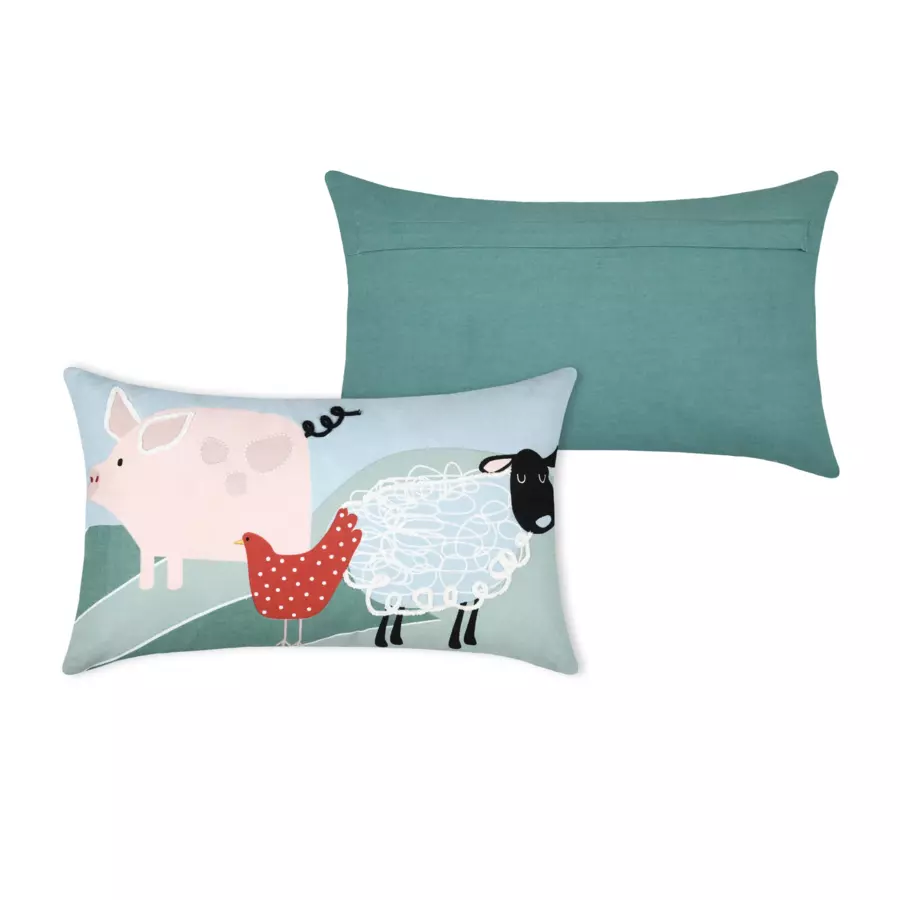 Coussin rectangulaire enfant Tom Vert