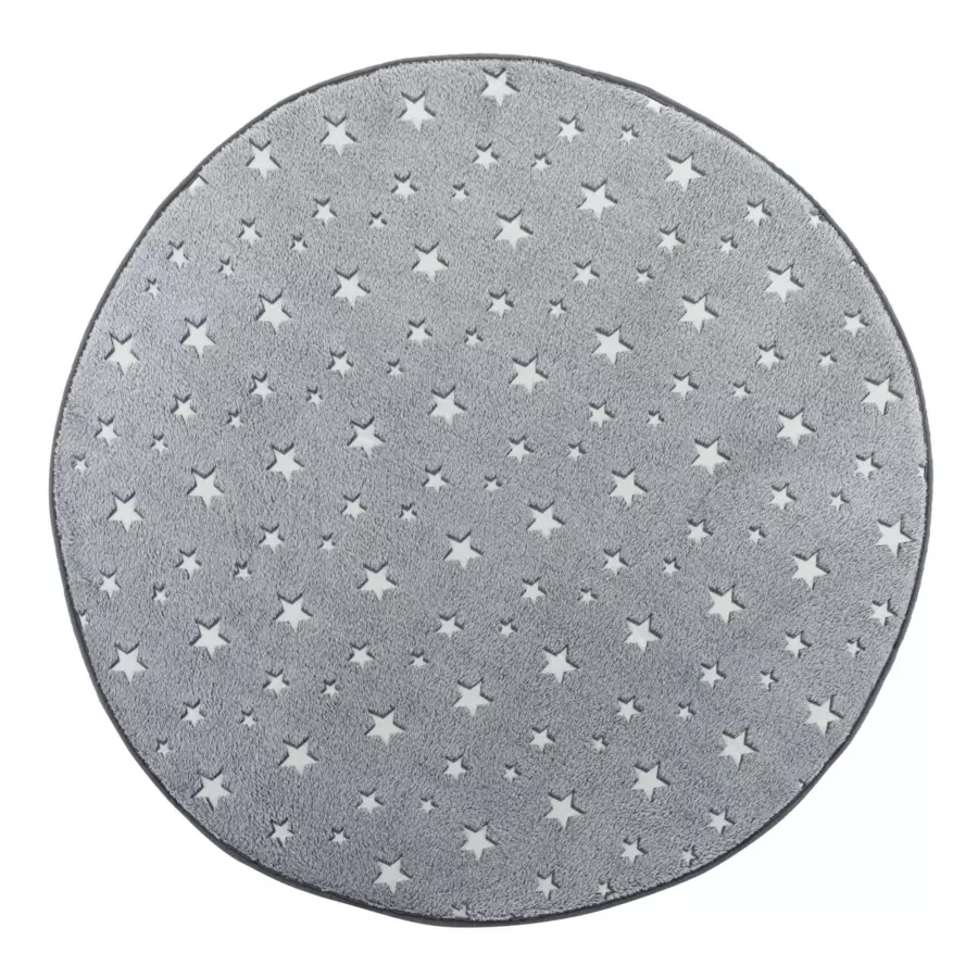 Alfombra fosforescente redonda (90 cm) Fluo Night Gris 5