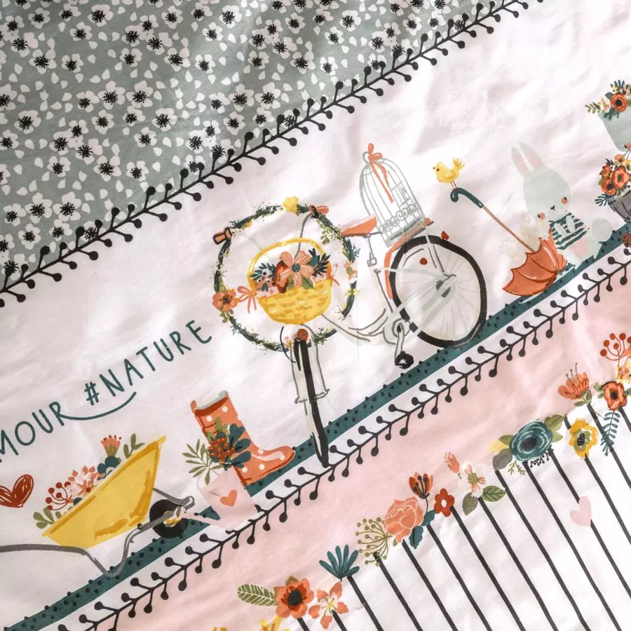 Funda nórdica y dos fundas para almohada algodón (200 cm) Jardinage Multicolor 4