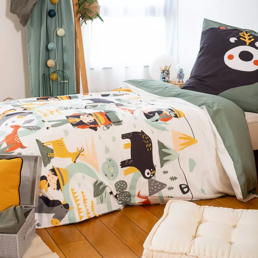 Funda nórdica y una funda de almohada de algodón (140 cm) Promenade Multicolor 5