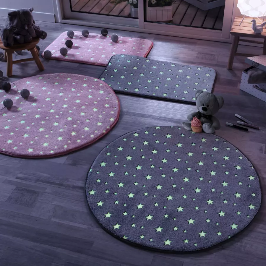 Alfombra fosforescente (80 cm) Fluo Night Rosa 5