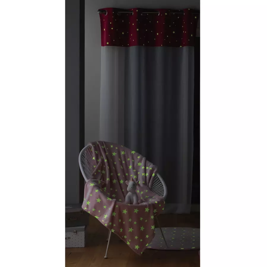 Voilage phosphorescent enfant (140 x 280 cm) Moonlight Rose fuchsia 4