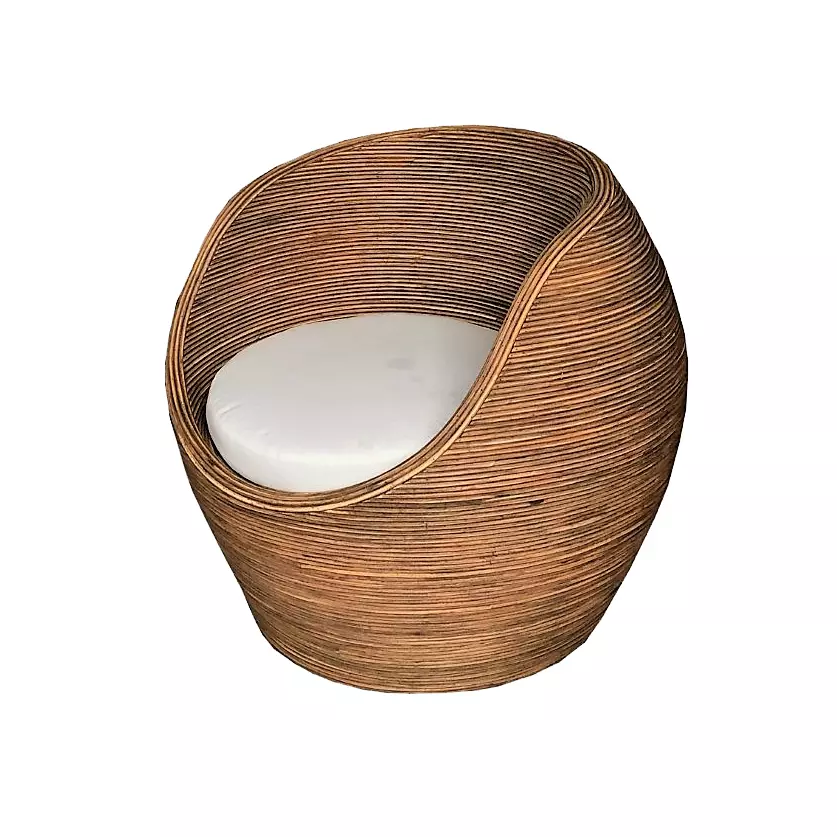 Salon de jardin en rotin Trinidad Naturel/Beige - 5 places 5