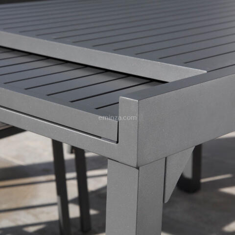 Tavolo da giardino allungabile 8 posti Alluminio Murano (180 x 90 cm) - Grigio antracite 5