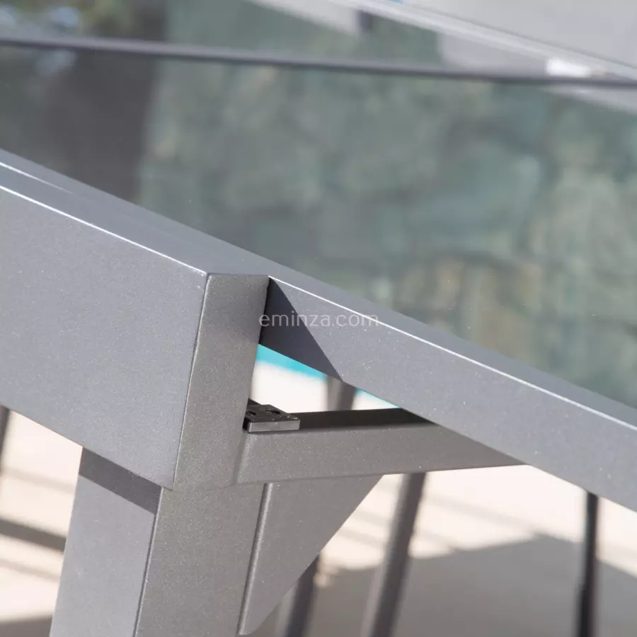 Mesa de jardín extensible de vidrio Murano (Hasta 10 pers.) - Gris antracita 4