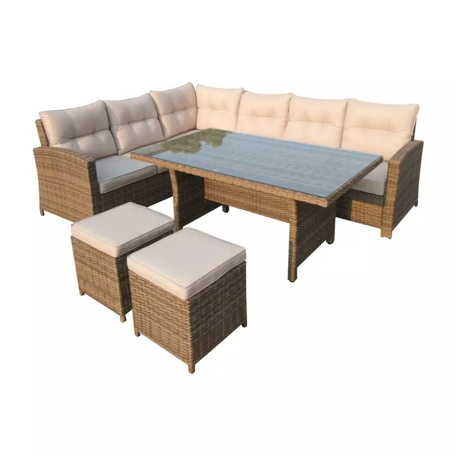 Conjunto de jardín esquinero Tivoli Natural - 7 plazas 5