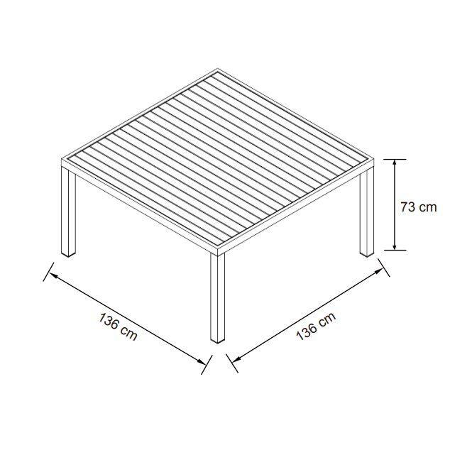 Quadratischer Gartentisch Murano Aluminium (Bis zu 8 Pers.) - Anthrazitgrau 4