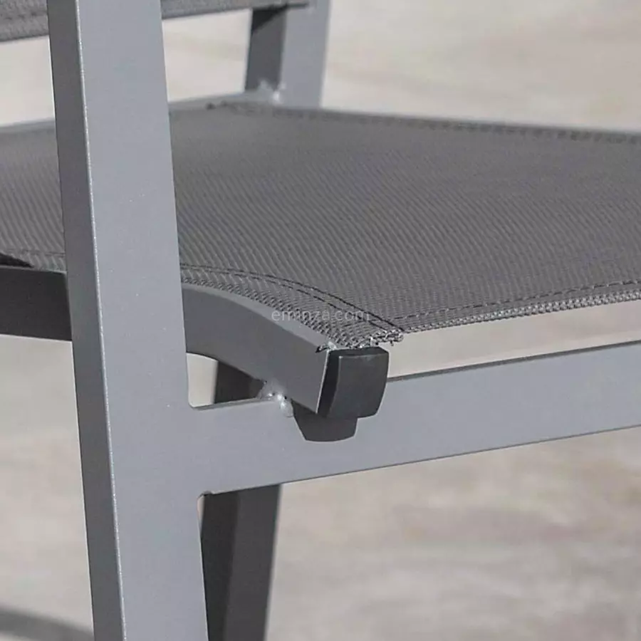 Silla de jardín con reposabrazos alu apilable Murano - Gris pizarra 4