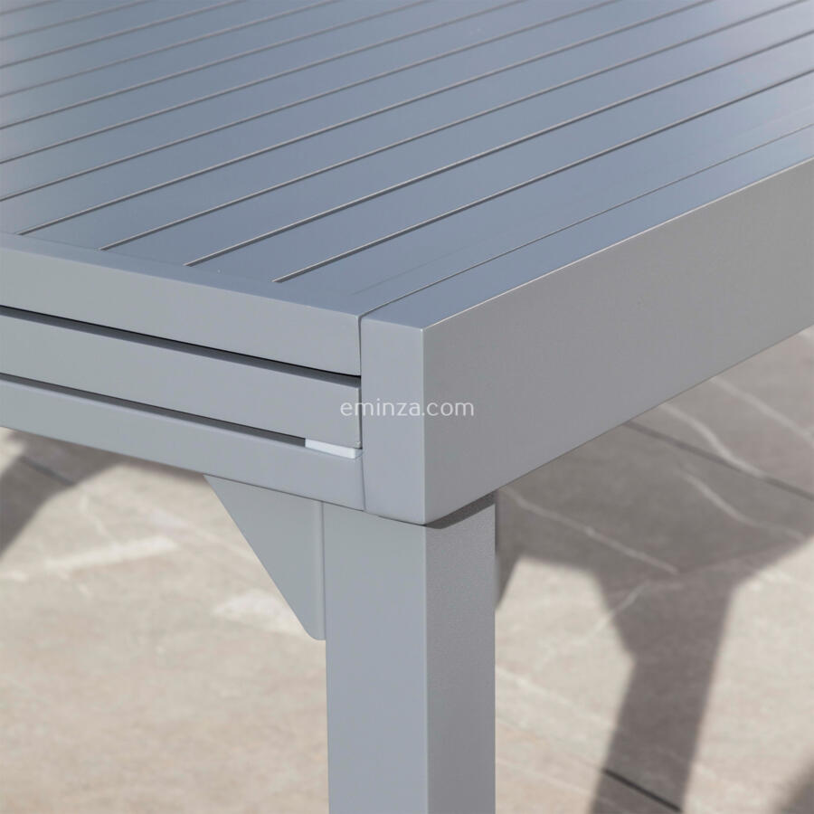 Mesa de jardín rectangular extensible Aluminio Murano (Hasta 12 pers.) - Gris pizarra 5