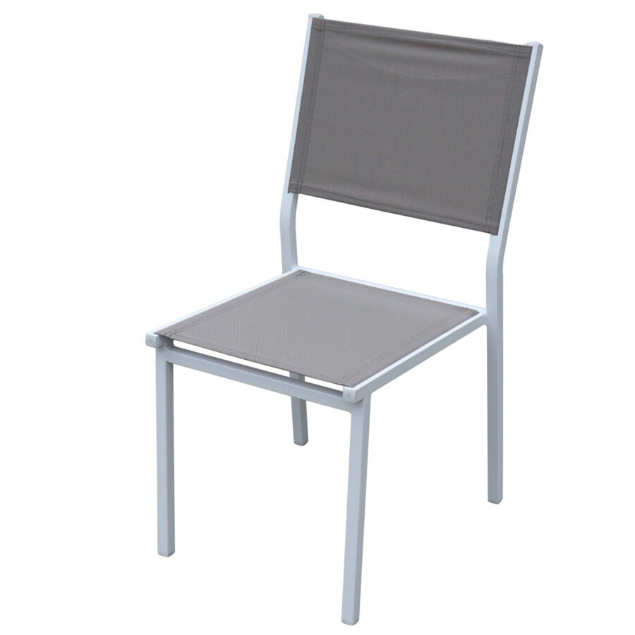 Chaise de jardin alu empilable Murano - Blanc / Taupe 4