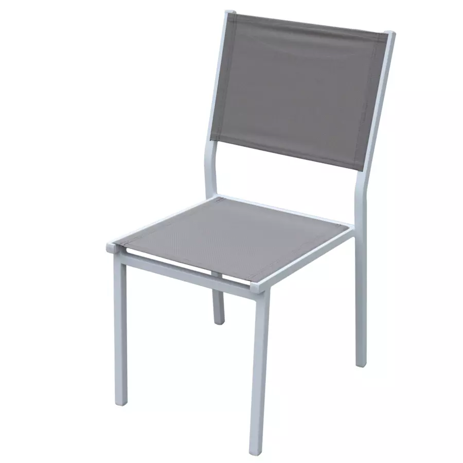 Tuinstoel stapelbaar aluminium Murano - Wit/Taupe 4