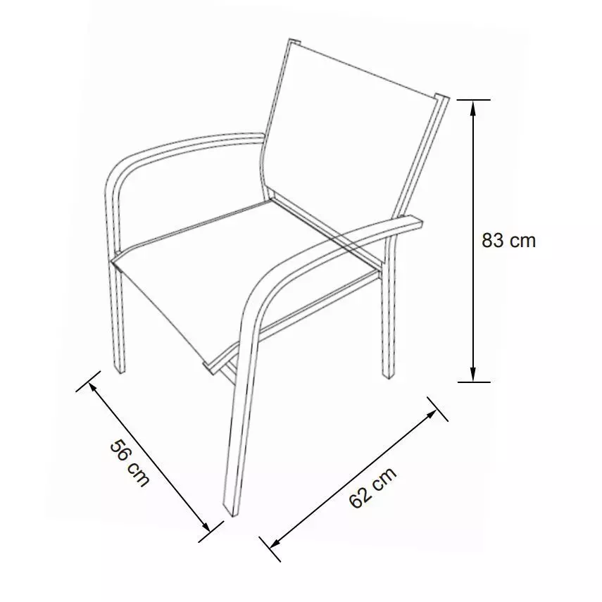 Silla de jardín con reposabrazos alu apilable Murano - Azul 5
