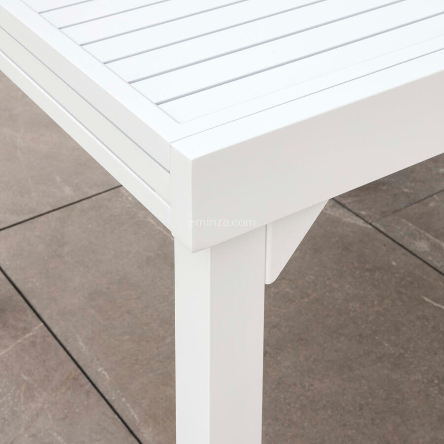Mesa de jardín extensible Aluminio Murano (Hasta 8 pers.) - Blanco 4