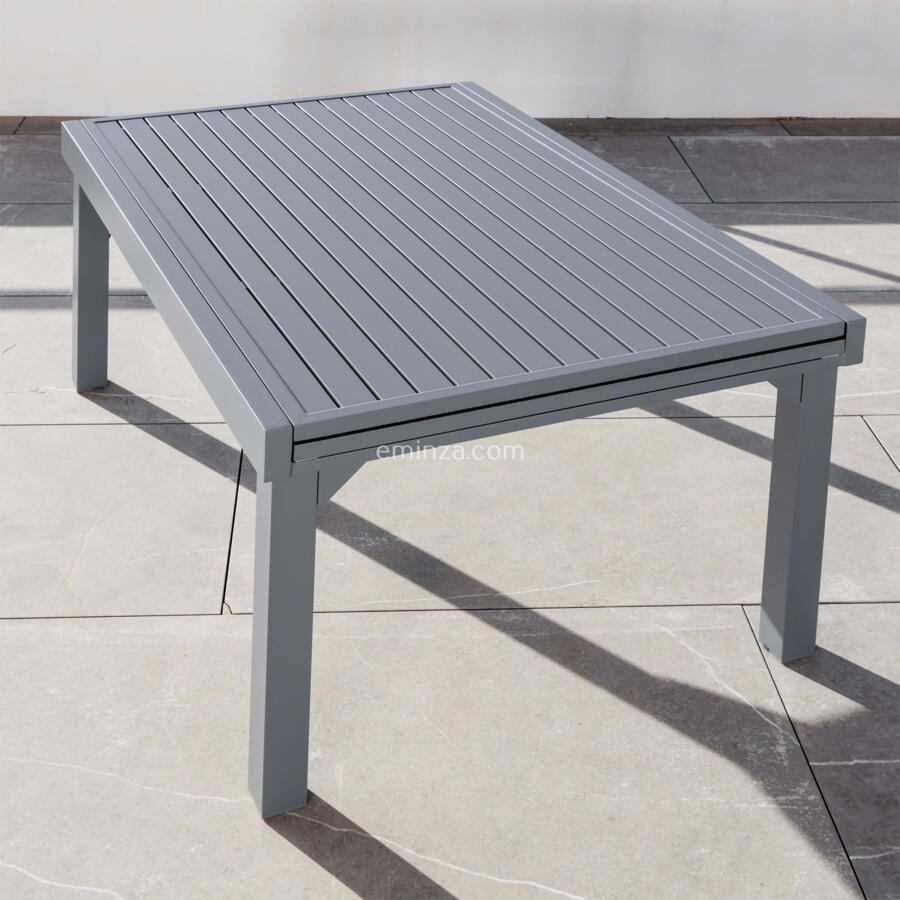 Mesa de jardín rectangular extensible Aluminio Murano (Hasta 10 pers.) - Gris pizarra 4
