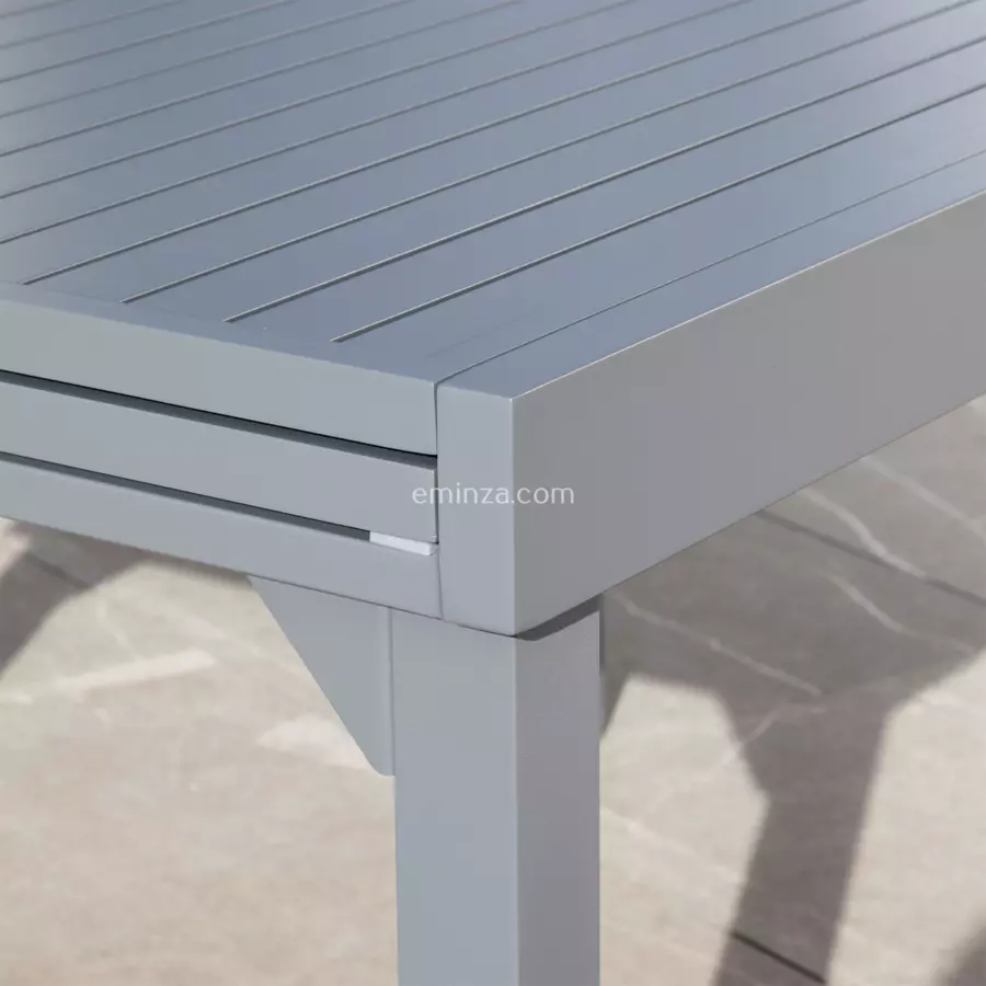 Tuintafel uitschuifbaar 10 personen Aluminium Murano (270 x 90 cm) - Leigrijs 5