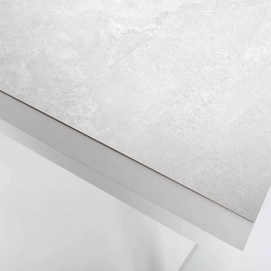 Tuintafel 6 zitplaatsen Aluminium/Keramiek Modena (150 x 75 cm) - Wit/Gris 5