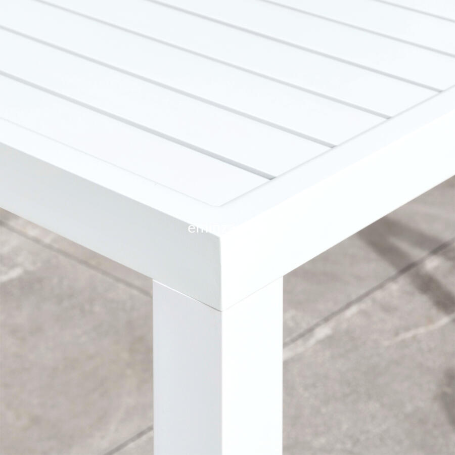 Mesa de jardín cuadrada Aluminio Murano (136 x 136 cm) - Blanco 4