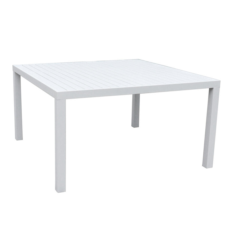 Mesa de jardín cuadrada Aluminio Murano (136 x 136 cm) - Blanco 5