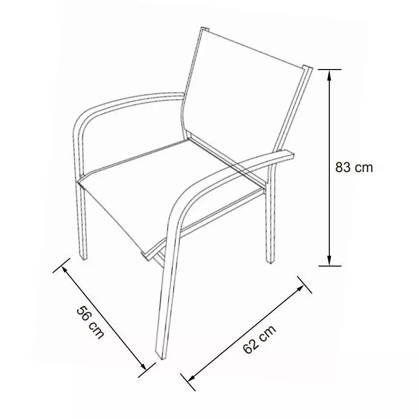 Silla de jardín con reposabrazos alu apilable Murano - Rojo/Blanco 5