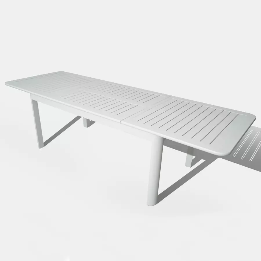 Mesa de jardín extensible 10 plazas Verona (280 x 95 cm) - Blanca 5