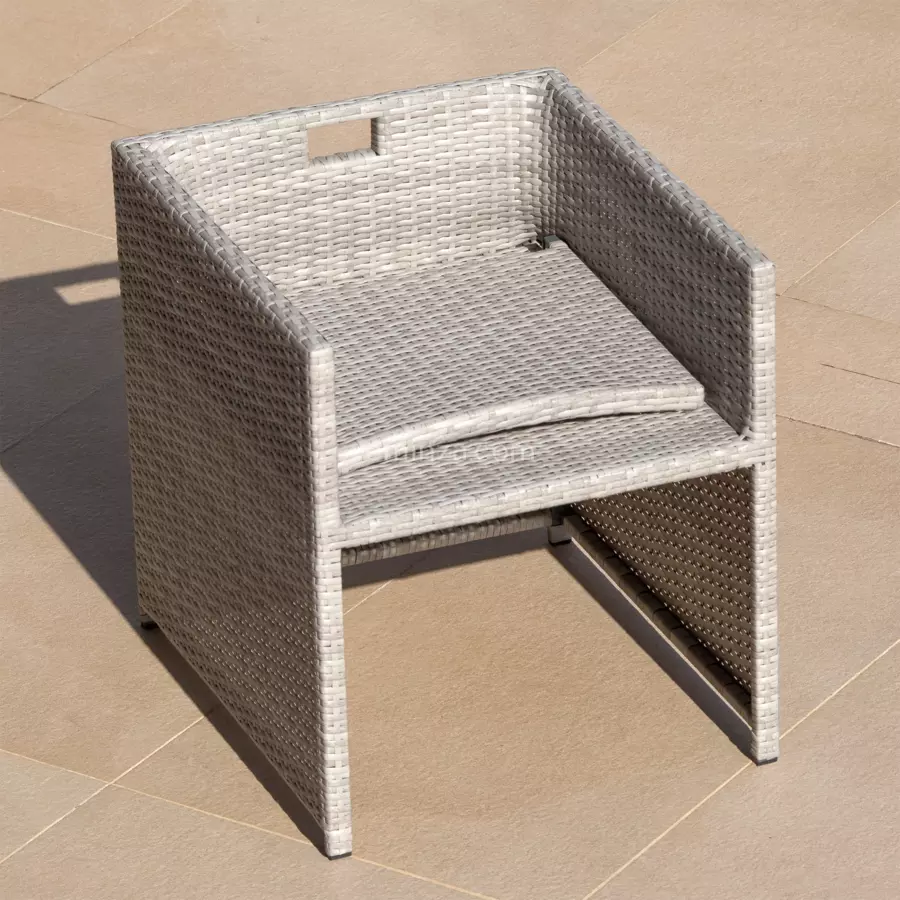Salon de jardin encastrable Menorca Gris - 4 places 4