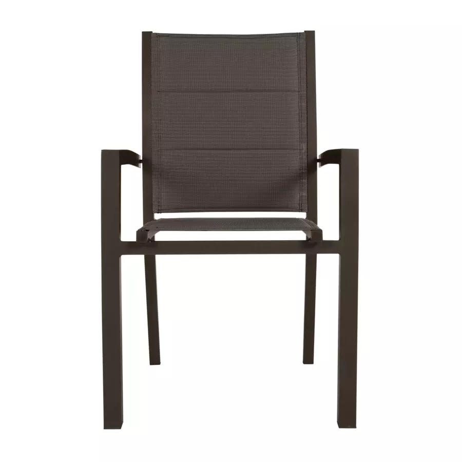 Silla de jardín aluminio apilable con reposabrazos Allure - Topo 4