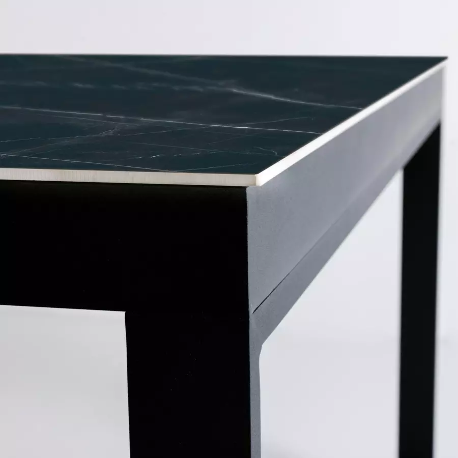 Tuintafel 10 zitplaatsen Aluminium/Keramiek Kore (240 x 120 cm) - Zwart/gemarmerd zwart 4
