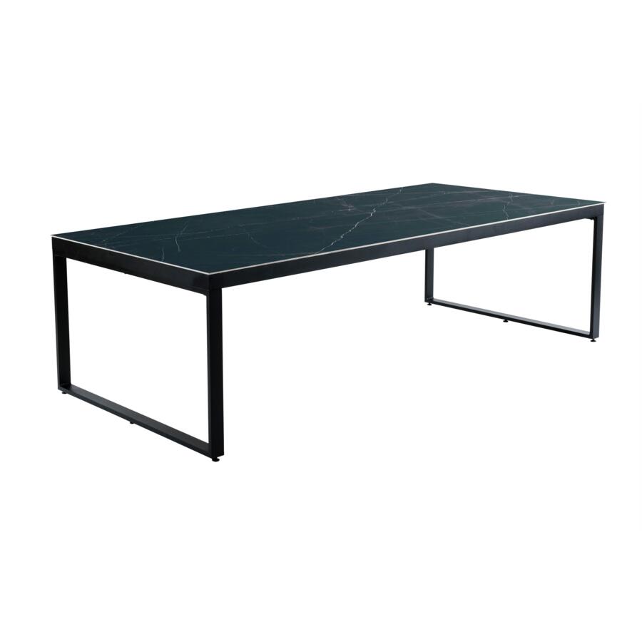 Mesa de jardín 10 personas Aluminio/Cerámica Kore (240 x 120 cm) - Negro/Negro jaspeado 5