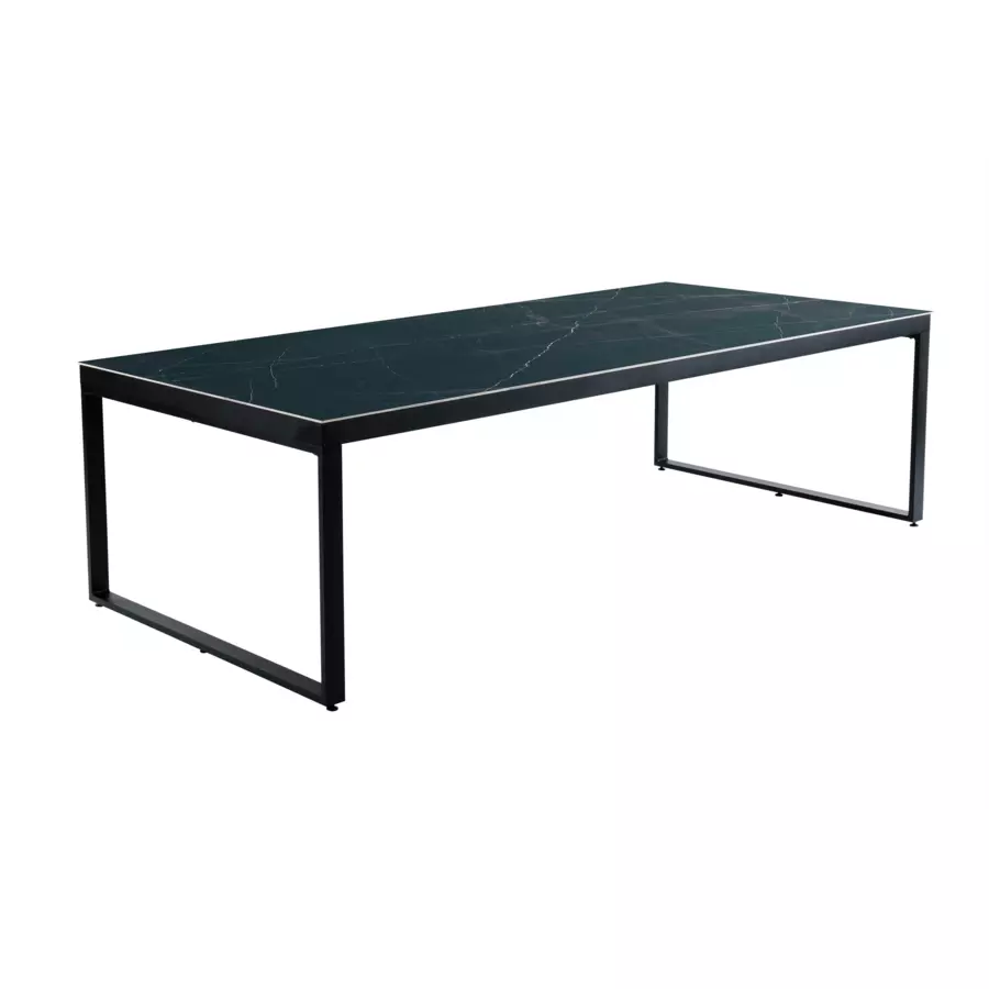 Tuintafel 10 zitplaatsen Aluminium/Keramiek Kore (240 x 120 cm) - Zwart/gemarmerd zwart 5
