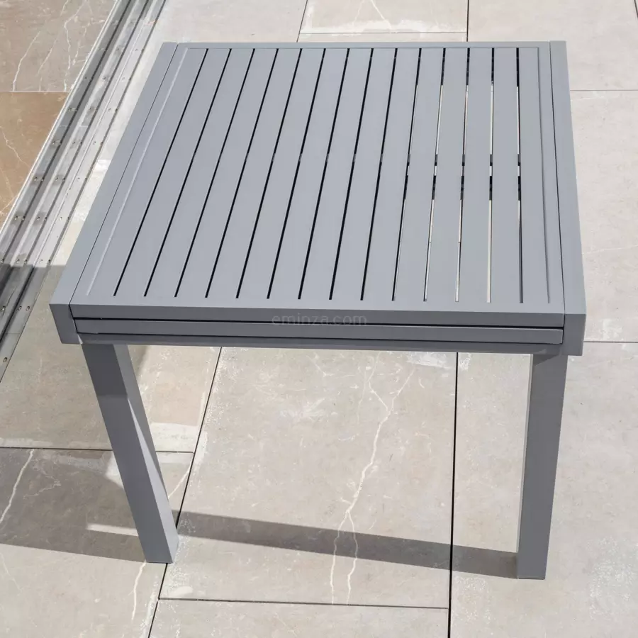 Tuintafel uitschuifbaar 8 personen Aluminium Murano (180 x 90 cm) - Leigrijs 4