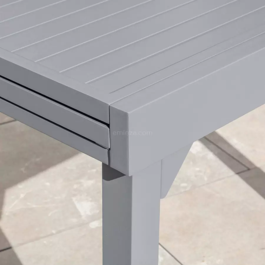 Tuintafel uitschuifbaar 8 personen Aluminium Murano (180 x 90 cm) - Leigrijs 5