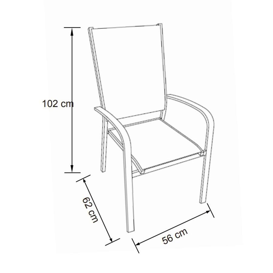 Stapelbarer Gartenstuhl mit hoher Rückenlehne Murano Aluminium - Weiß 5