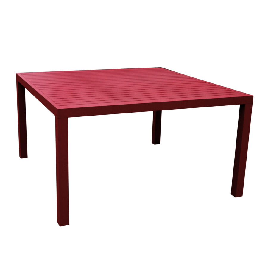 Mesa de jardín cuadrada Aluminio Murano (136 x 136 cm) - Rojo 4