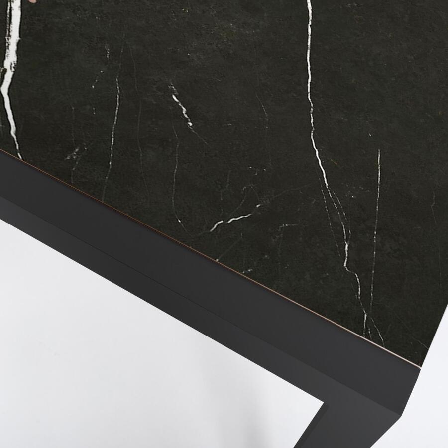 Table de jardin 8 places Aluminium/Céramique Modena (180 x 90 cm) - Gris anthracite/Noir marbré 4