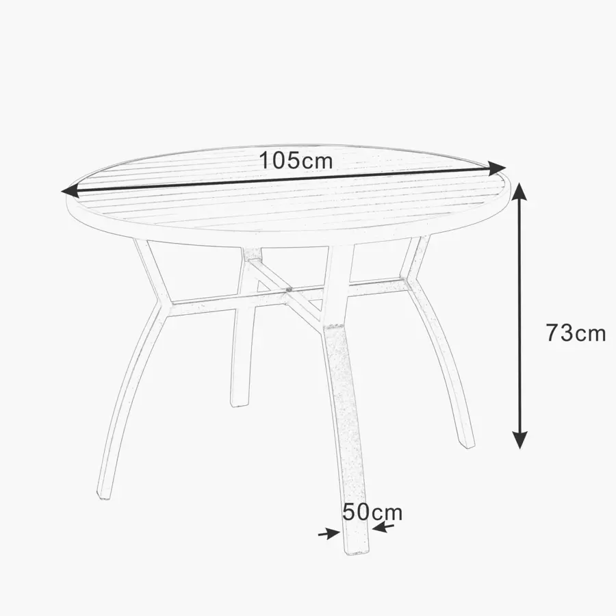 Mesa de jardín redonda Aluminio Murano (D105 cm) - Blanco 4