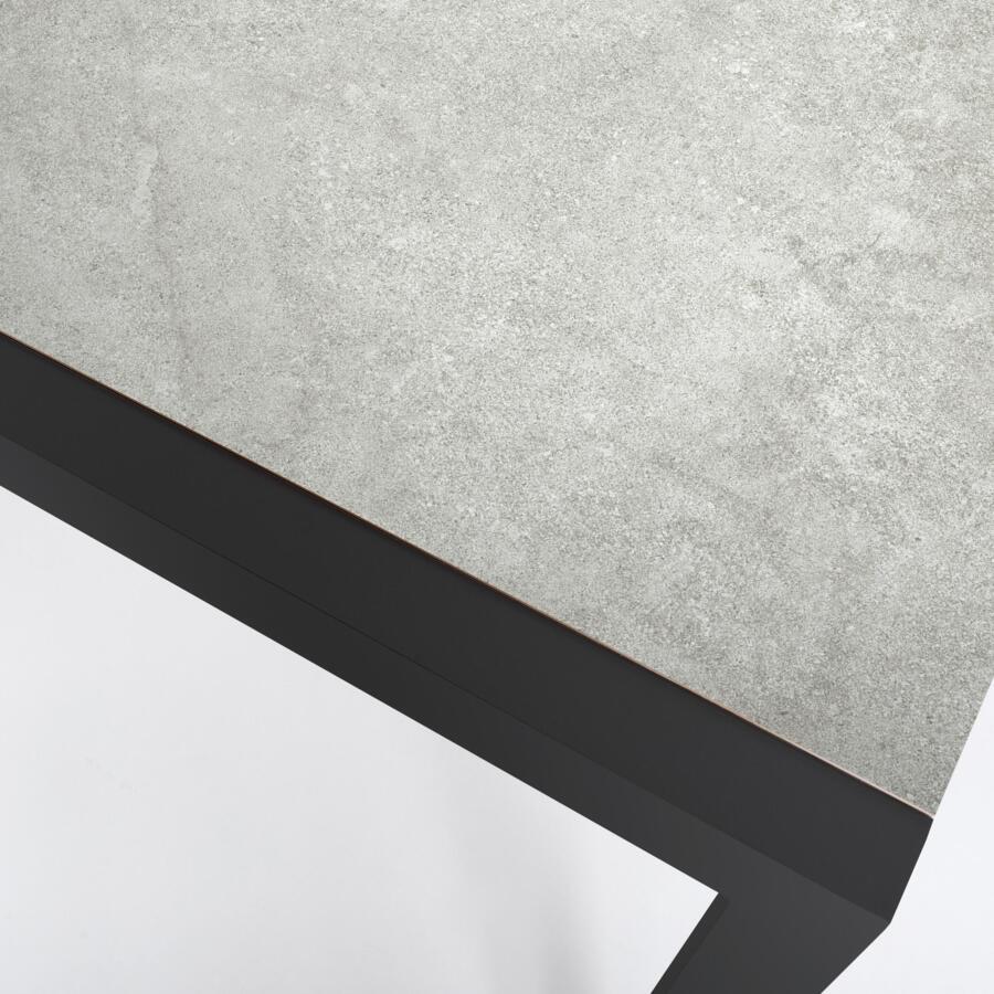 Tavolo da giardino 6 posti Alluminio/Ceramica Modena (150 x 75 cm) - Grigio antracite/Grigio chiaro 5