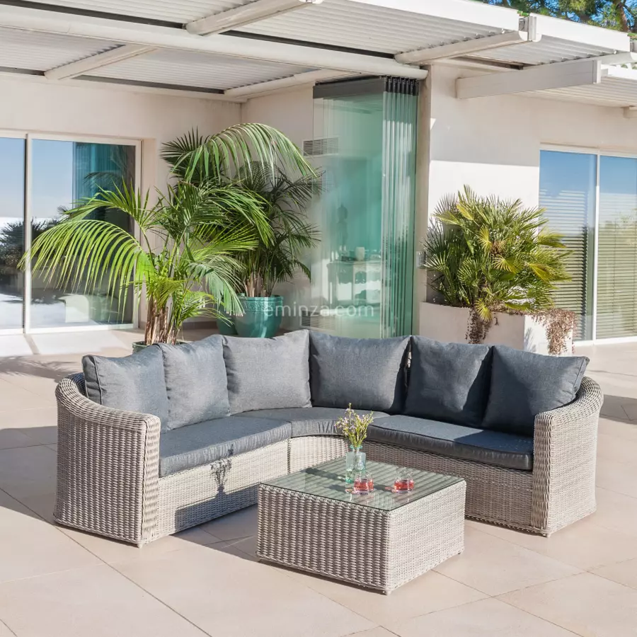 Conjunto de jardín de esquina Calvi Gris - 5 plazas 6