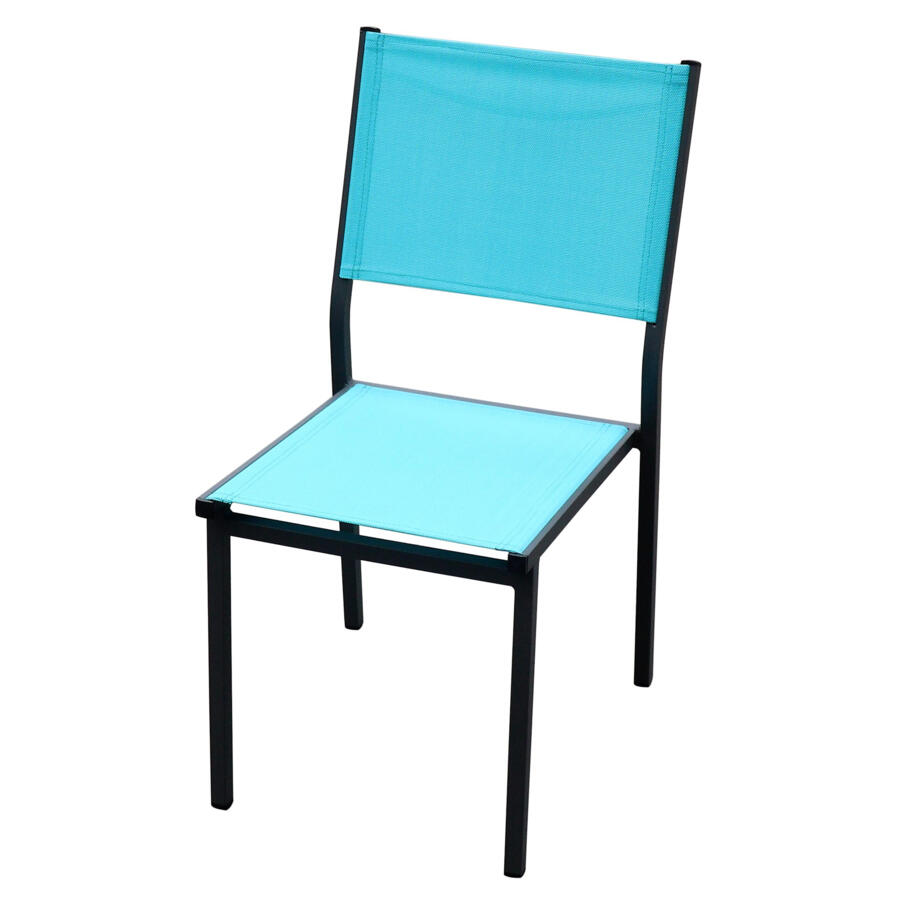 Chaise de jardin alu empilable Murano - Gris anthracite/Bleu 4