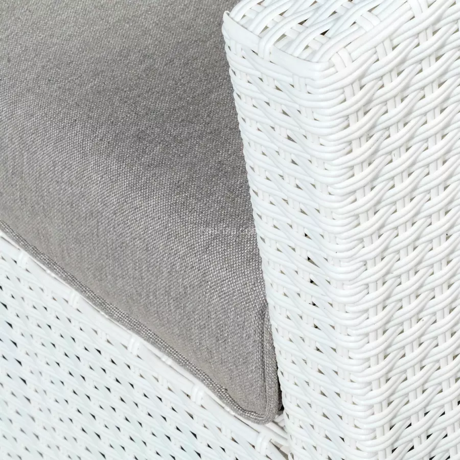 Salon de jardin d'angle Tivoli Blanc/Taupe - 7 places 4