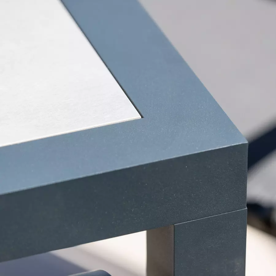 Table de jardin 8 places Aluminium/Céramique Torano (192 x 102 cm) - Gris anthracite 5