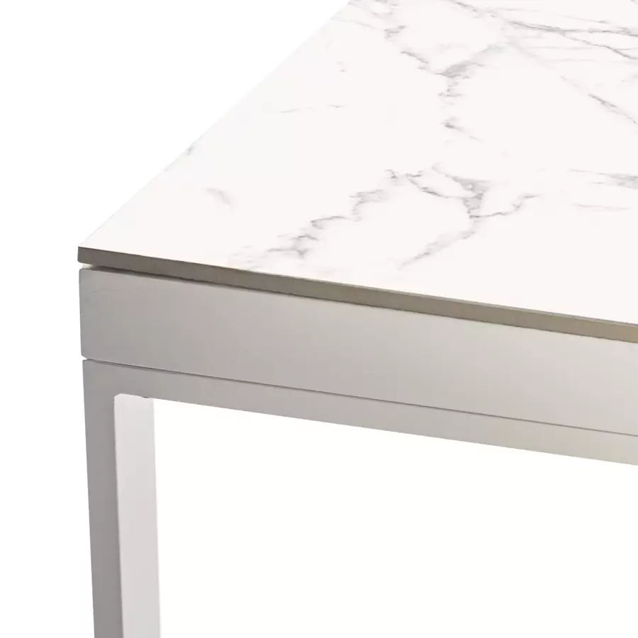 Mesa de jardín 8 plazas Aluminio/Cerámica Kore (180 x 90 cm) - Blanco 4
