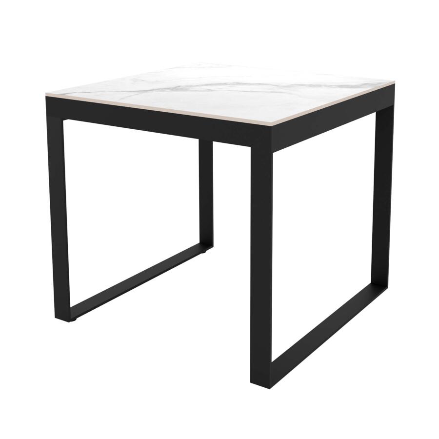 Tuintafel 4 zitplaatsen Aluminium/Keramiek Kore (90 x 90 cm) -  Antraciet grijs/Wit 4