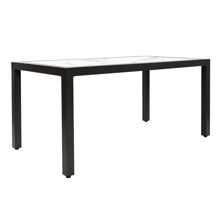 Table de jardin 6 places Aluminium/Céramique Torano (162 x 87 cm) - Gris anthracite/Blanc 4