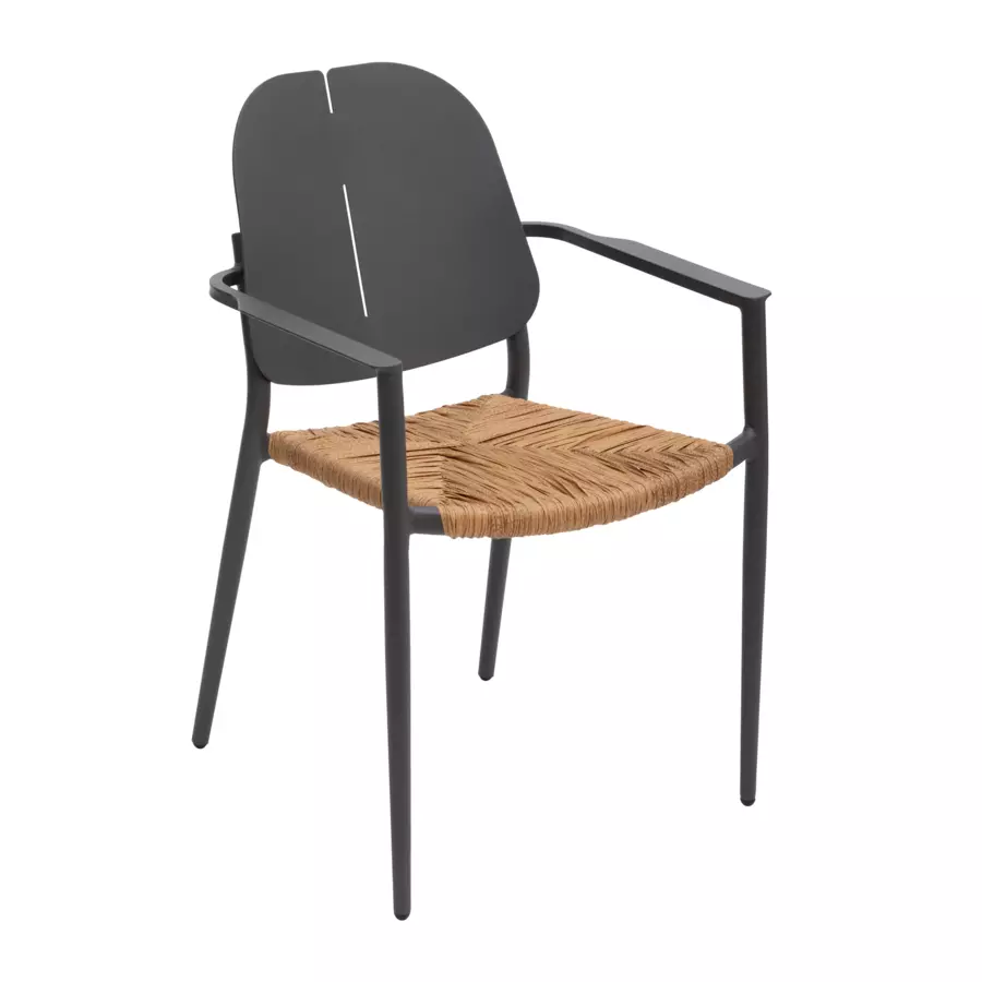 Fauteuil de jardin alu empilable Rubby - Gris graphite 5