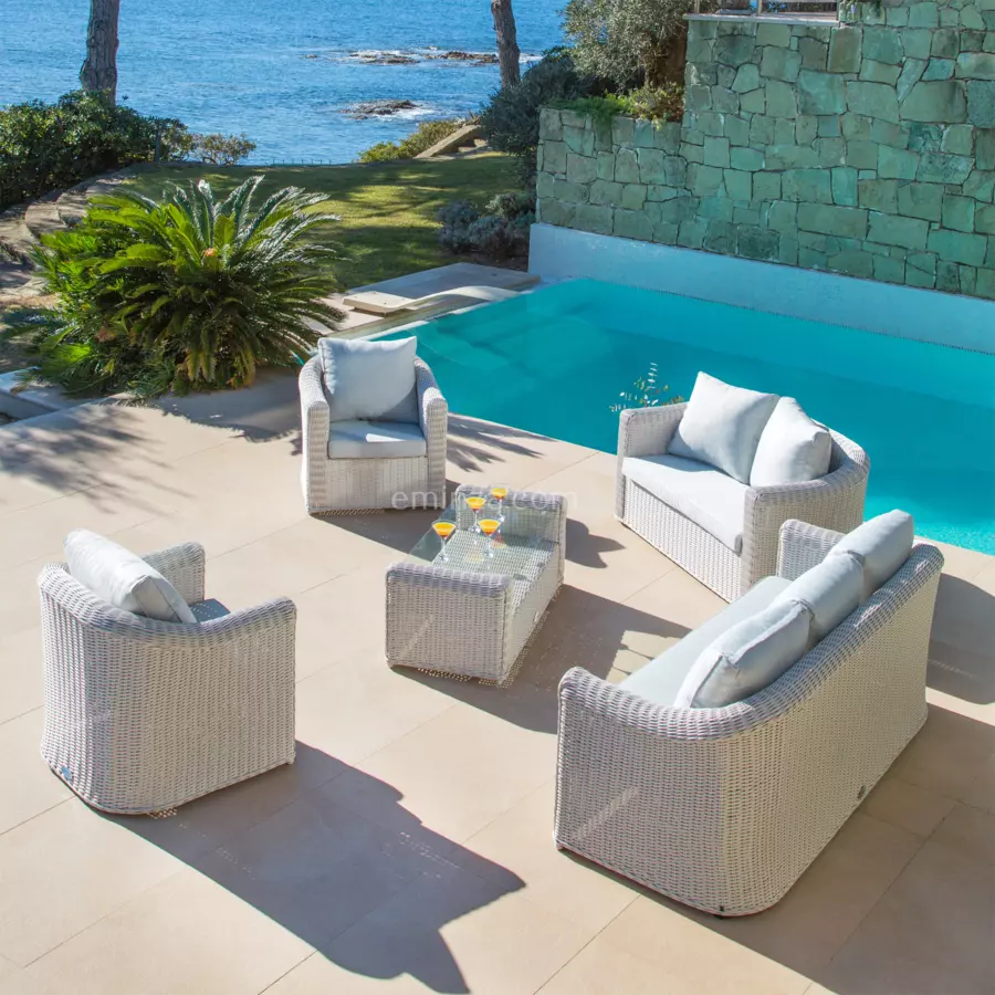 Fauteuil de jardin Calvi - Blanc/Gris clair 6