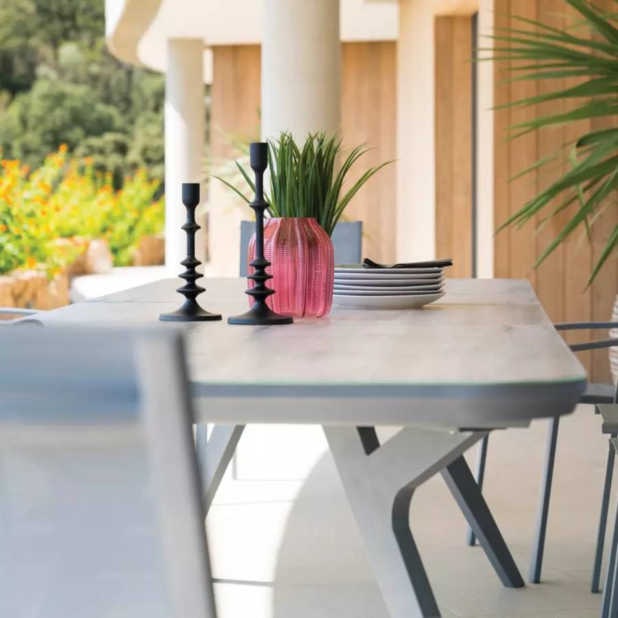 Mesa de jardín extensible Aluminio Pulpy (12 pers) - Gris 4
