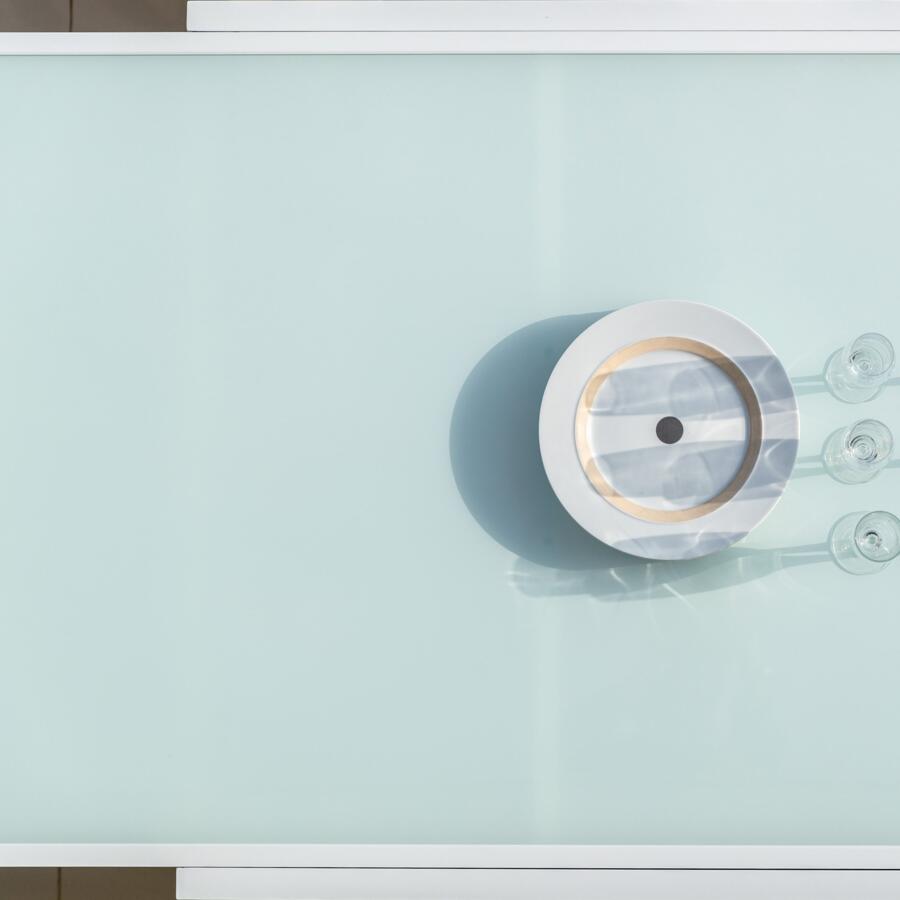 Tuintafel uitschuifbaar 12 personen met glasplaat Murano (320 x 100 cm) - Wit 4