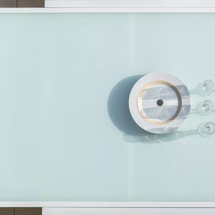 Tuintafel uitschuifbaar 12 personen met glasplaat Murano (320 x 100 cm) - Wit 4