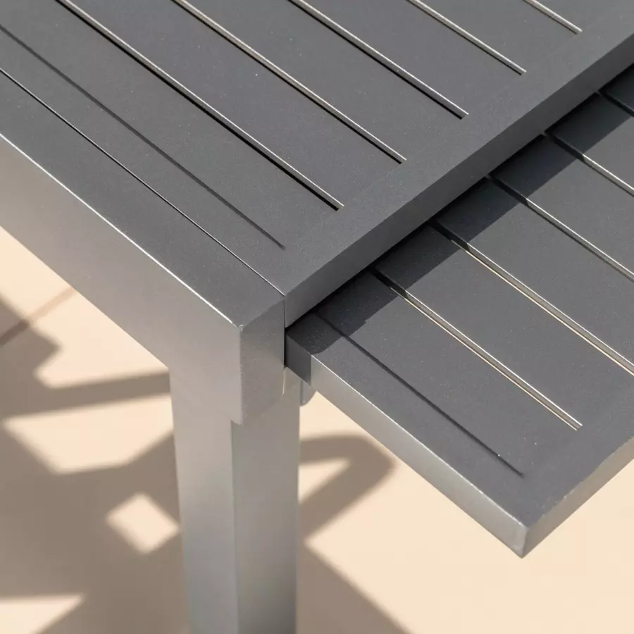 Mesa de jardín rectangular extensible Aluminio Murano (Hasta 12 pers.) - Gris antracita 5