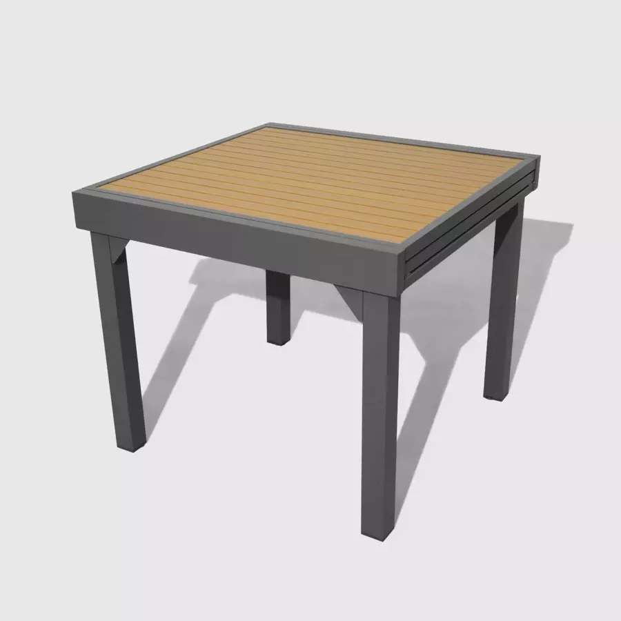 Tuintafel uitschuifbaar 8 personen Aluminium hout effect Murano (180 x 90 cm)- Antraciet 5